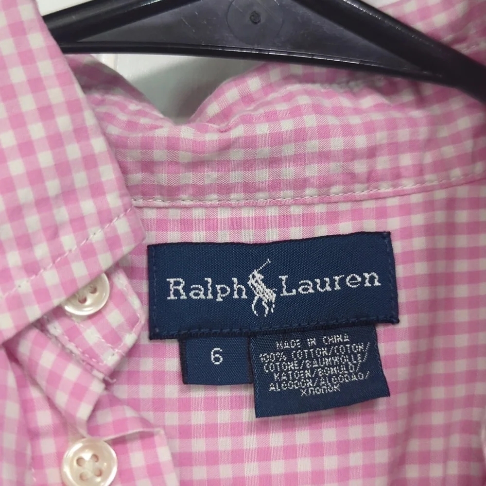 Ralph Lauren Kids Pink Checkered Shirt - Picture 3 of 4
